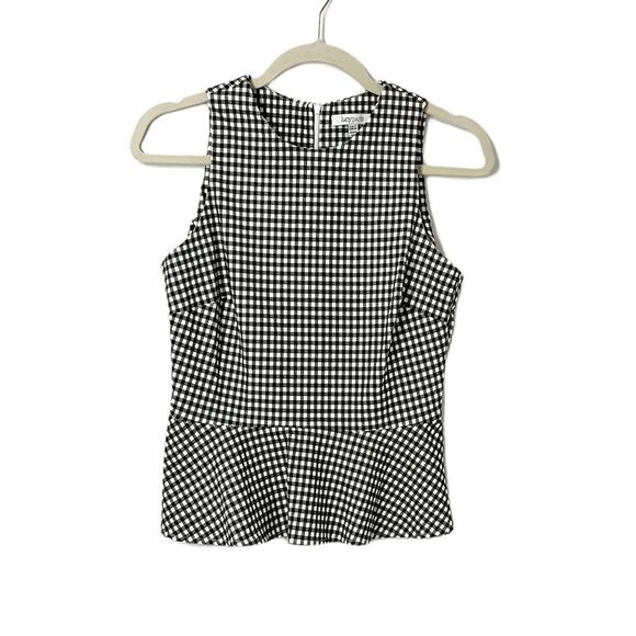 Lucy Paris Tops - Lucy Paris Black & White Checkered Peplum Top Size S